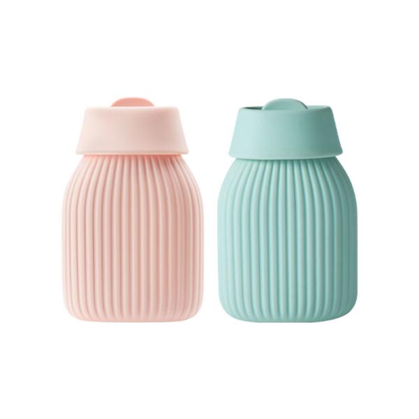 Mini sac de bouteille d'eau chaude pour le chaud et le froid Compresse avec couvercle chauffage au micro-ondes Silicone doux pour les bébés enfants soulagement de la douleur