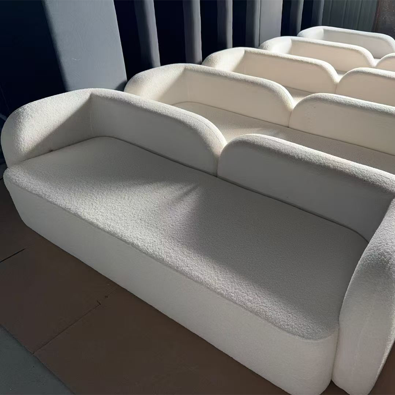 Simple Fabric Frame Extendable 2-Seater Curved Modular Sofa Comfortable Living Room Reclining Corner Sofa Modern Sponge
