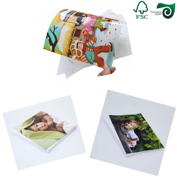 Rollo de papel fotográfico de doble lado revestido de alto brillo FSC para impresoras de inyección de tinta 36 pulgadas 30m