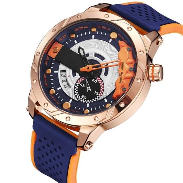 Silicone Digital Alloy Quartz Wrist Watch Led Sports Triple Date Calendar Casual