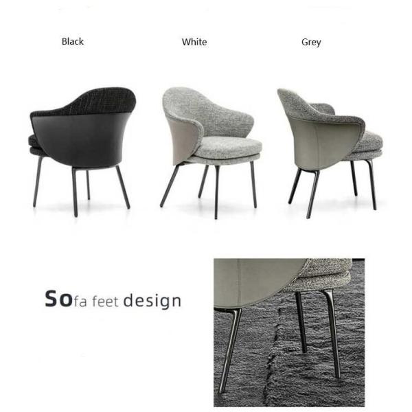 Dining Room Upholstered 810mm Solid Wood Chairs With Armrest