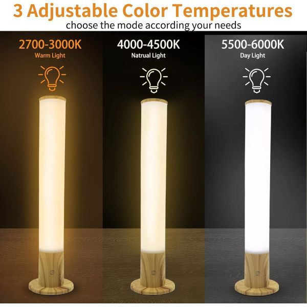 Cylindrical Daylight Simulation Lamp 10000LUX with APP Control and 16W Power for Mood Relief
