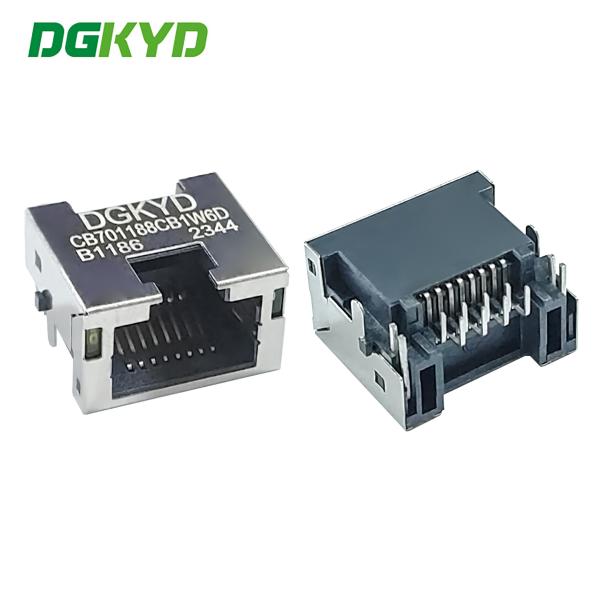 Low Profile Rj45 Female Connector DIP Sink Plate 7.0 8P8C Inline SMT DGKYDCB7011188CB1W6DB1186