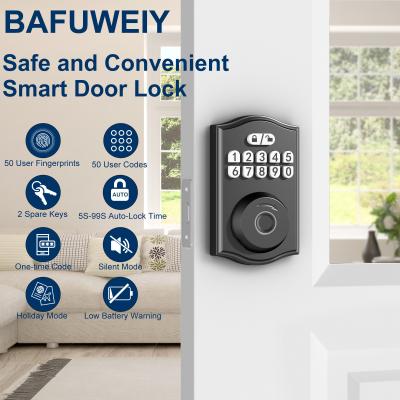 X02 Bloqueio de porta inteligente, Bloqueio de porta de entrada sem chave, Bloqueio de porta de impressão digital teclado, Bloqueios inteligentes para porta da frente