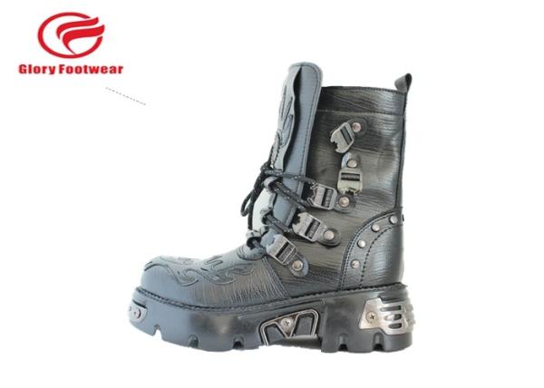 Punk Real Leather Leather Military Boots ,  Vintage Dress Combat Boot Sneakers