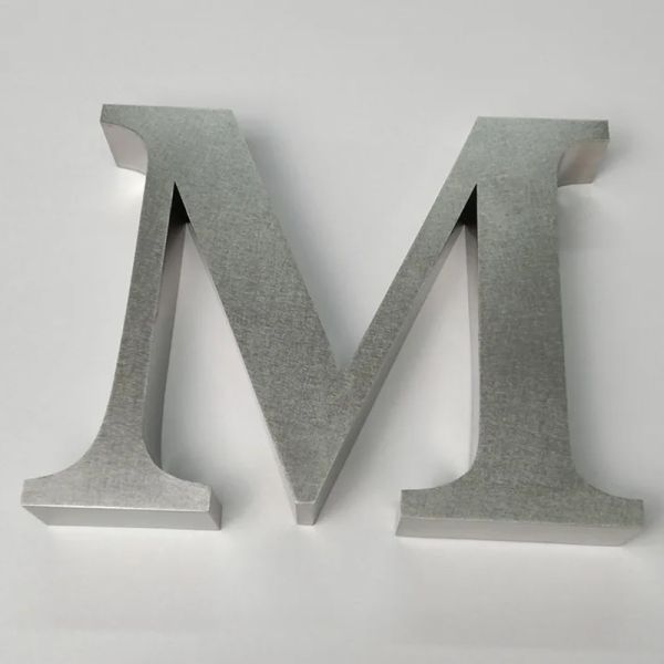 Custom Brushed Aluminum 3D Solid Letters Non-Illuminated Metal Sign