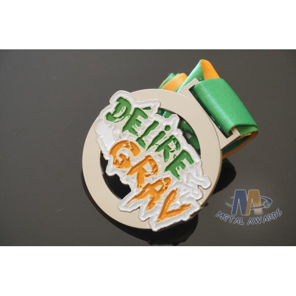Spray White And Colors Filled Custom Award Medals For Business Gift
