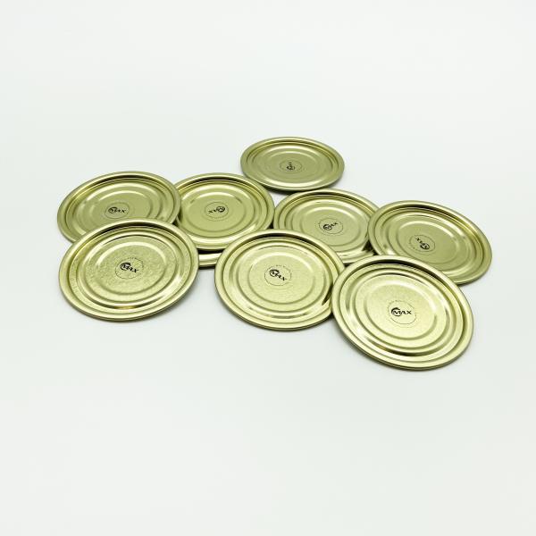 211 65mm Diameter BPA FREE, Gold Color Metal Can Lids, for dry food, dairy food, fruits and vegetables