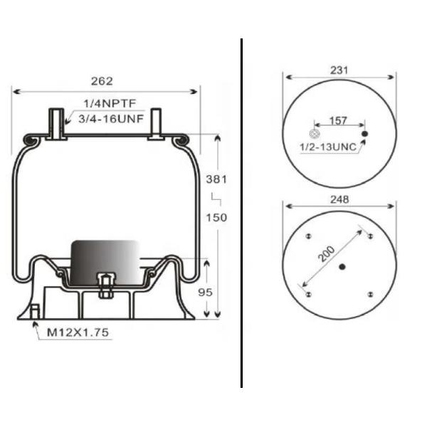 Firestone W01 весны воздуха автобуса весны воздуха - весна 358 до 8646 тележек