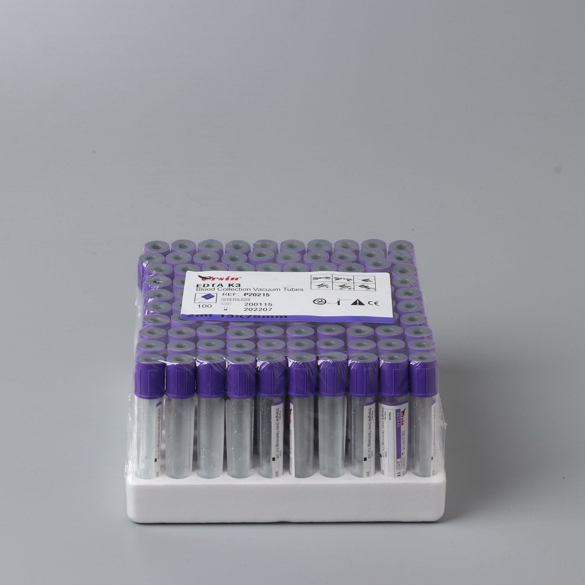 5ml 6ml K2 EDTA Purple Top Tubes Vacutainer EDTA Plasma Tube 10 X 45mm