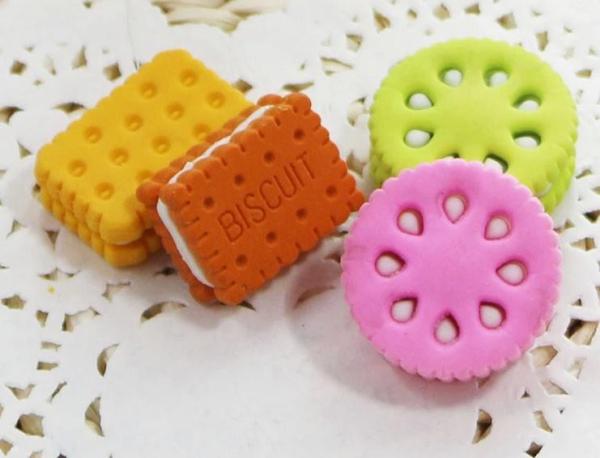 kids promotional gift use 3D biscuit eraser from china supplier, EN71 and lhama report