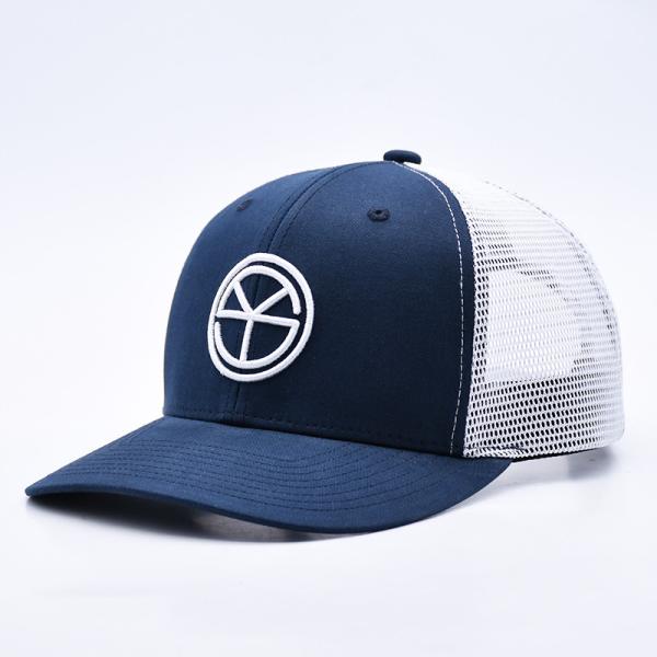 BSCI Oem Custom Logo Embroidered Richardson Trucker Hat Mesh Snap Back Gorras 6 Panel Trucker Cap