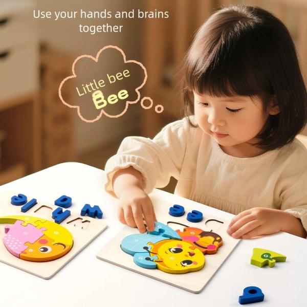 2025 Early Educational 3d Animal Traffic Jigsaw Game Children Cognitive Wooden Matching Puzzles Board Toys for Kids Boys Girls