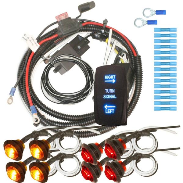 Sample Street Legal LED Rocker Switch Turn Signal Kit for UTV SXS Kawasaki Mule Teryx 4