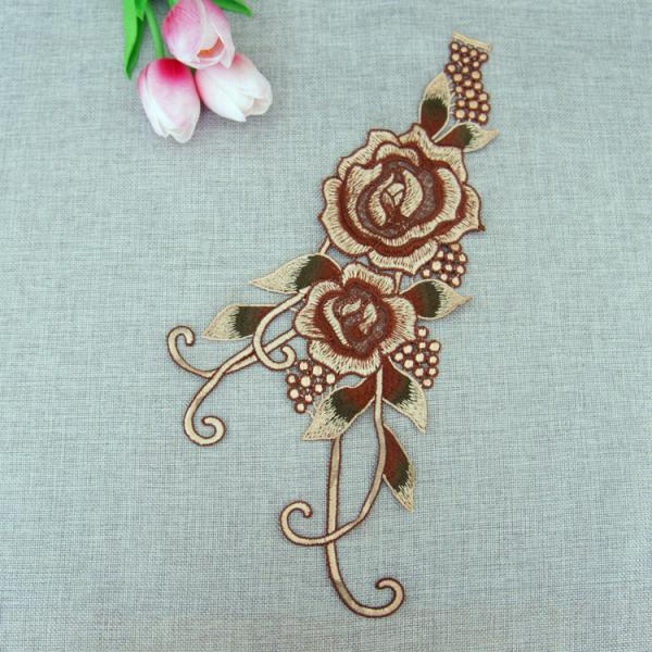 100%Polyester  Embroidery  Pajams Collar Lace   Mesh Based Necklace Decoration