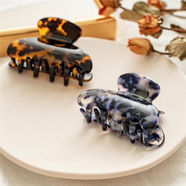 Acetate leopard print medium size clip women's hair catch cross border spring integrated hair clip accessories