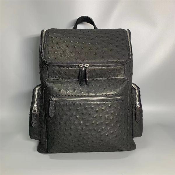 Authentic Real Ostrich Skin Men's Large Business Travel Backpack Genuine Exotic Leather Male Top-handle Casual Bag Pack