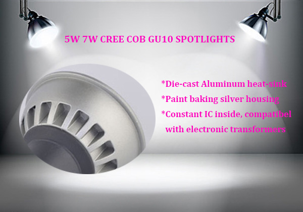 hot sale bright cree cob gu10 dimmable spot light 5w 7w lamp bulb cool white 6000k