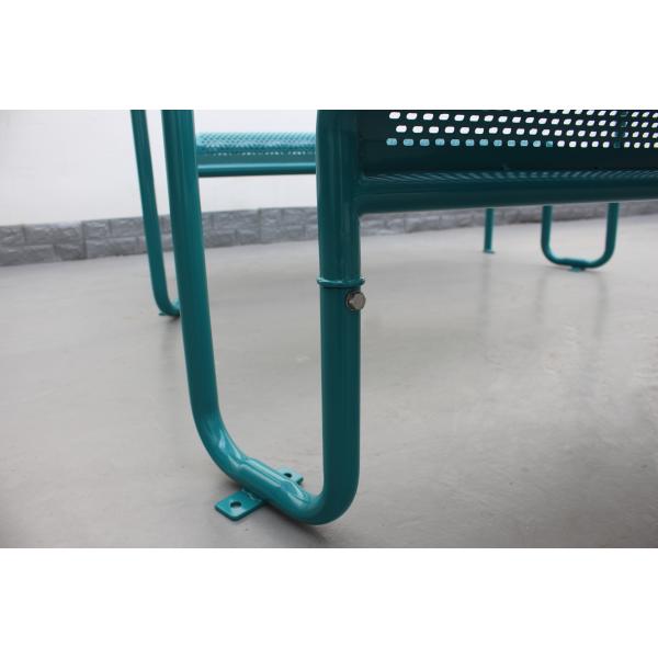 Waterproof Black Outdoor Picnic Tables , Powder Coated Steel Table Chair