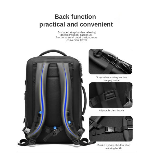 Polyester Lining Business Backpack with Large Capacity and Waterproof Oxford Material