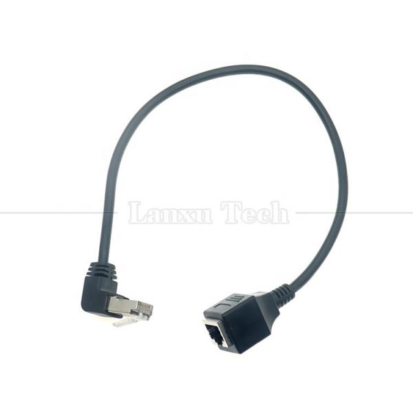 90 Degree Down Angle RJ45 Male to RJ45 Female Socket Cat5e Ethernet Lan Cable