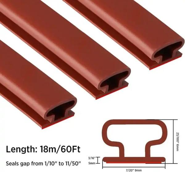 3M Adhesive I-Shaped Strip Customized Silicone Sealing for Anti-Theft Door Protection