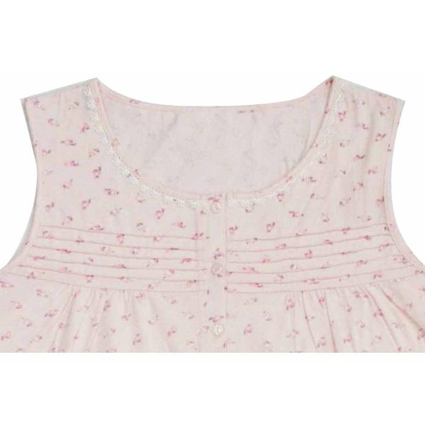 100% Cotton Women'S Sleeveless Sleepwear Night Dress With Five Pink Buttons