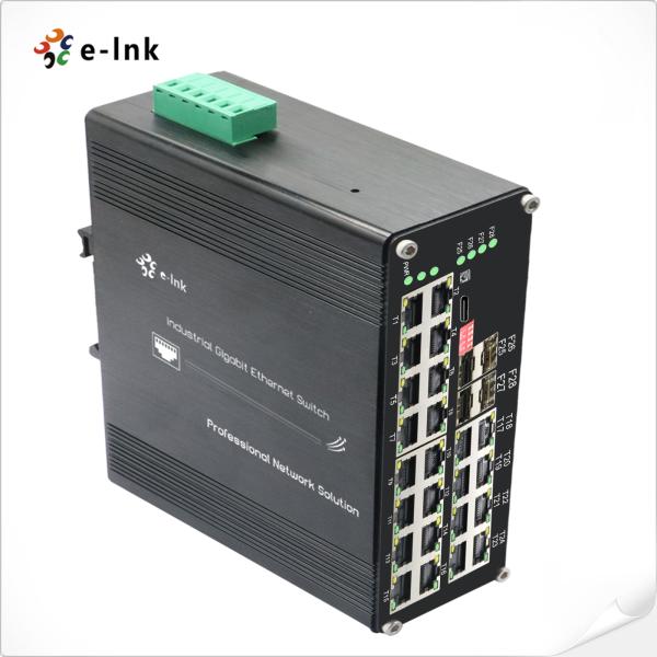 Din Rail Managed Switch 24 Port 10/100/1000T 802.3at PoE на 4-порт 1000X Гигабитный SFP