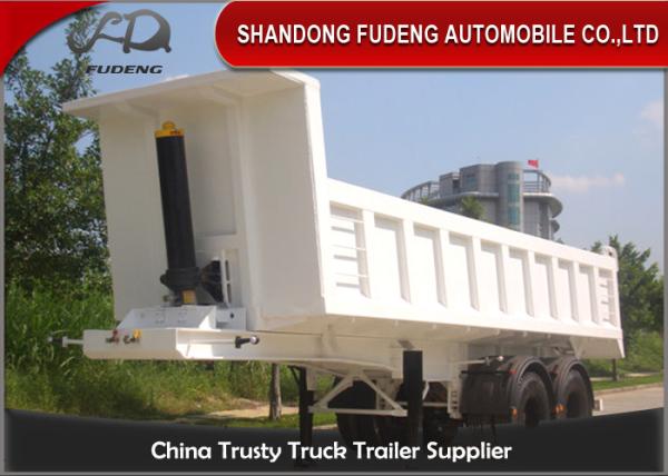 High Strength Steel End Dump Truck With BPW Axle / 30 Tons Semi Trailer Dump Truck