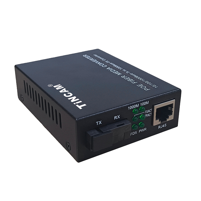 TiNCAM Gigabit PoE+ Fiber Media Converter 20km Single-Mode Single Fiber SC 48W PoE Power Supply 1000Mbps Ethernet to Fiber for IP Cameras WiFi APs & CCTV Networks – TBC-PSF5101E-S20A