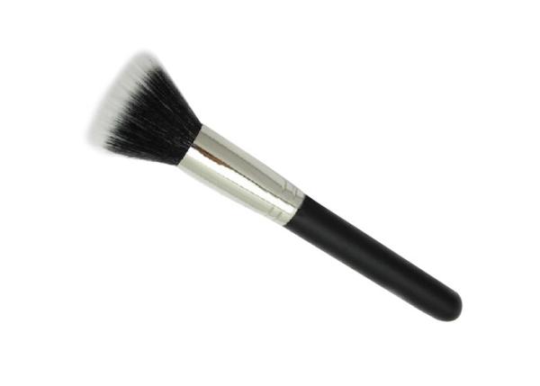 Nylon Hair Powder Essential Makeup Brushes Antibacterial Black Handle With Flat Hair
