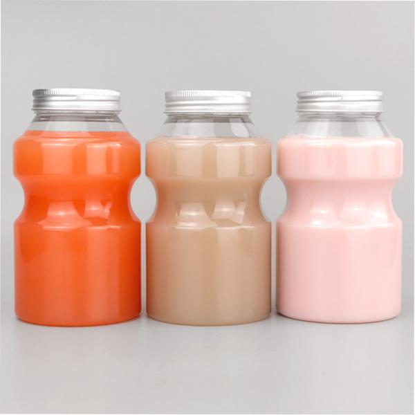 500ml Plastic PET Bottles Unique Shape Fruit Juice Bottles OEM With Lid