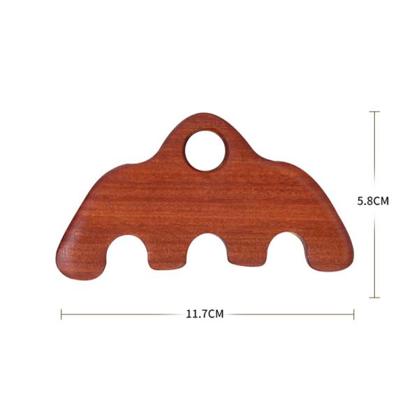 11.7*5.8cm Wooden Scalp Care Massage Comb Body Acupoint Pressing Massage Tool Meridian Dredging Gua Sha Massage Brush