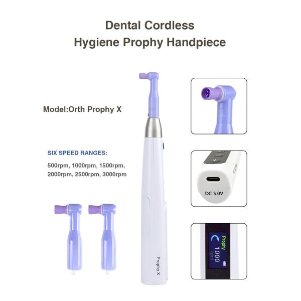 Portable Cordless Dental Prophy Handpiece 6 Speed 500RPM-3000RPM