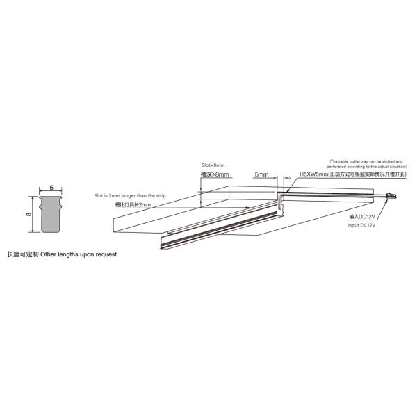 1800K - 6500K Ultra Thin LED Silicone Strip Light For Cabinet Furniture