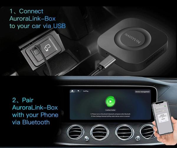 ABS PC Wireless CarPlay Adaptador para Toyota Mazda Volkswagen Peugeot Skoda KIA Android