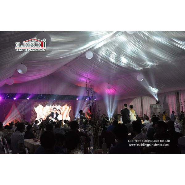 300 people capacity glass wall aluminum frame PVC roof cover white wedding tent