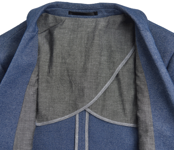 Slim Fit Mens Knit Blazer , Gray Knit Blazer Half Lining Blue Mix Adults