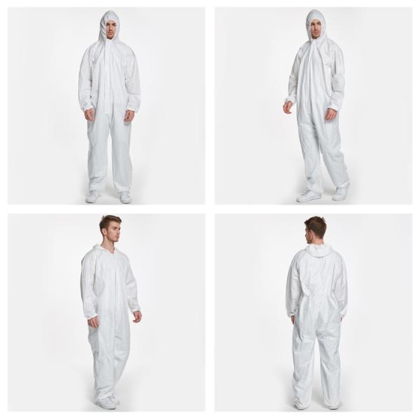 Micro-porous film coverall Factory price White Disposable Hooded Micro-porous Coveralls