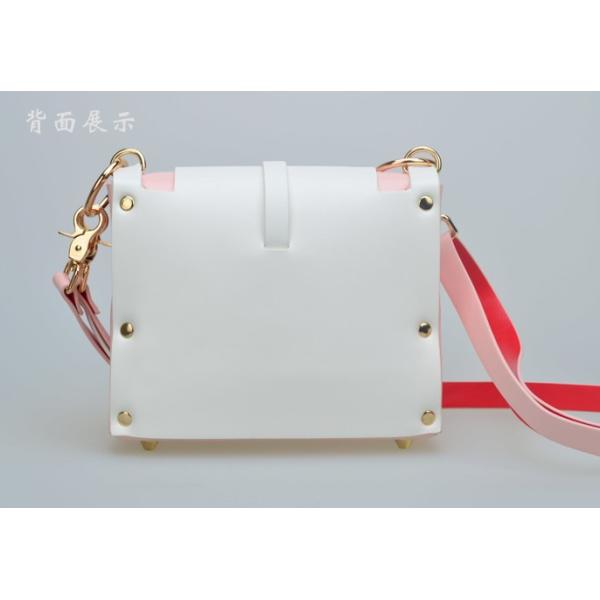 Bow hit the color stitching Korean pu shoulder bag with a clasp women's shoulder bag
