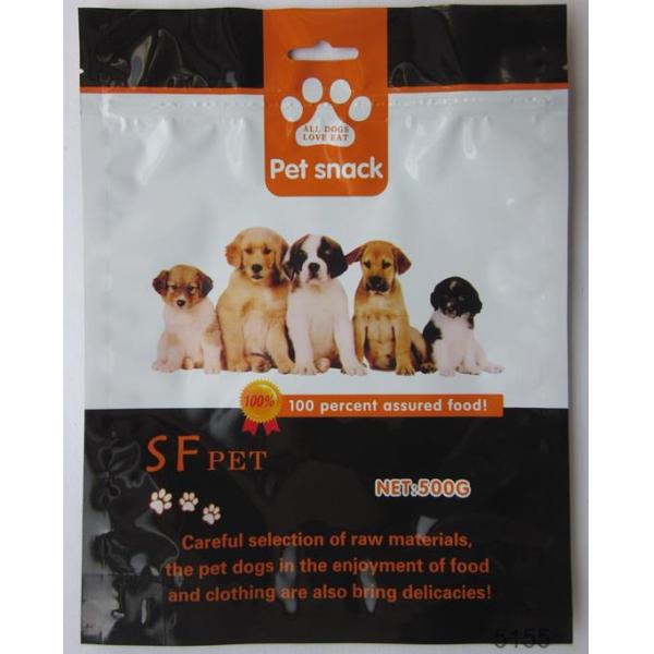 Resealable Top Zipper Side Gusset Bag , Plastics Standing Pouch Packaging For Pet Dog