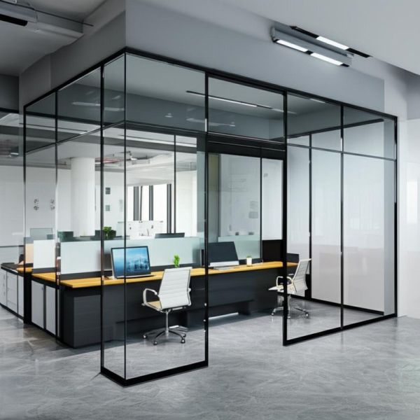 Single Glazed Aluminium Frame Glass Partition Wall with 30-42dB Sound Insulation and Customizable Design for Sturdy Durable Office Use