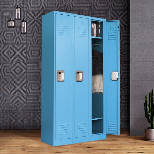 3 Wide Steel Sport Gym Metal Hotel Military Storage Locker For Clothes