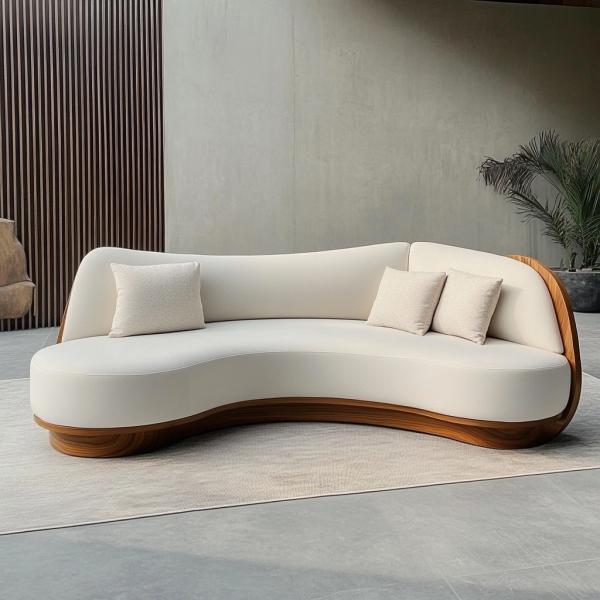 Italian Velvet Sofa Fabric Leisure Curved Couch Set Modern Unique Living Room Sofa For Modern Lounge