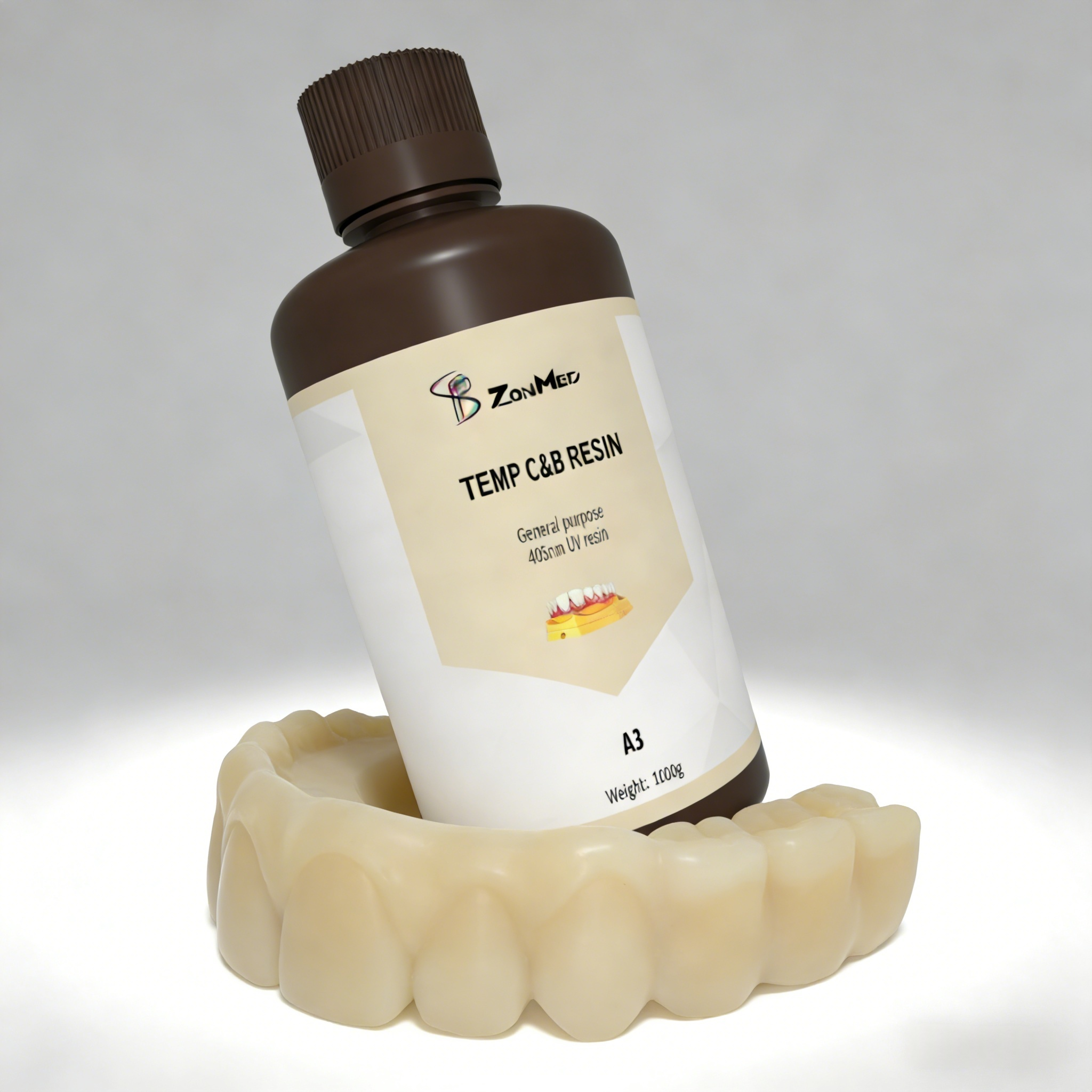A3 Temporary Crown Bridge 3D Resin Light Cured Self Cured Dual Cured Polymerization Method Suitable for Dental Applications
