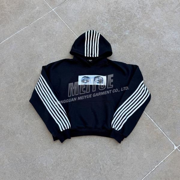 T-shirt à capuche à rayures pour hommes