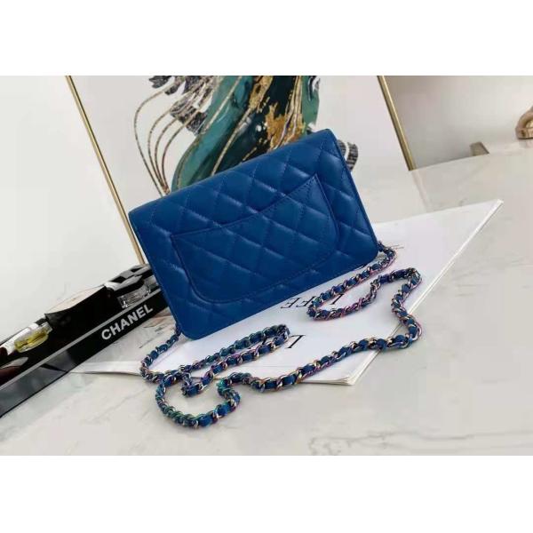 Inclined Shoulder Cowhide 19cm Luxury Brand Wallet With Chain