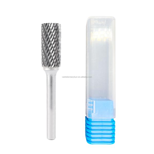 Free Sample Rotari Power Tool Parts 6mm Tree Shape Double Cut End Grinding Die Grinder Bits Tungsten Rotary File Carbide Burr