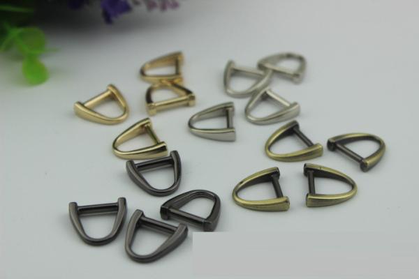 Best fashion gun metal color zinc alloy d ring,11mm metal bag d ring
