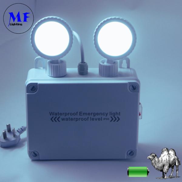 Rechargeable Abs Led Exit Emergency Light Non Maintained Ip65 2*5w Lithium Battery Adjustable For Corridors